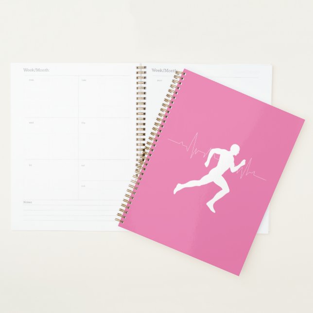 Homme coureurs Silhouette sur Arrière - plan rose (Devant avec enveloppe)