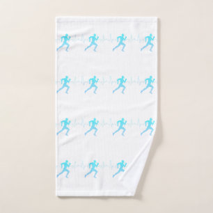 Homme Courir Silhouette Gradient & Heartbeat Blue