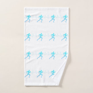 Homme Courir Silhouette Gradient & Heartbeat Blue