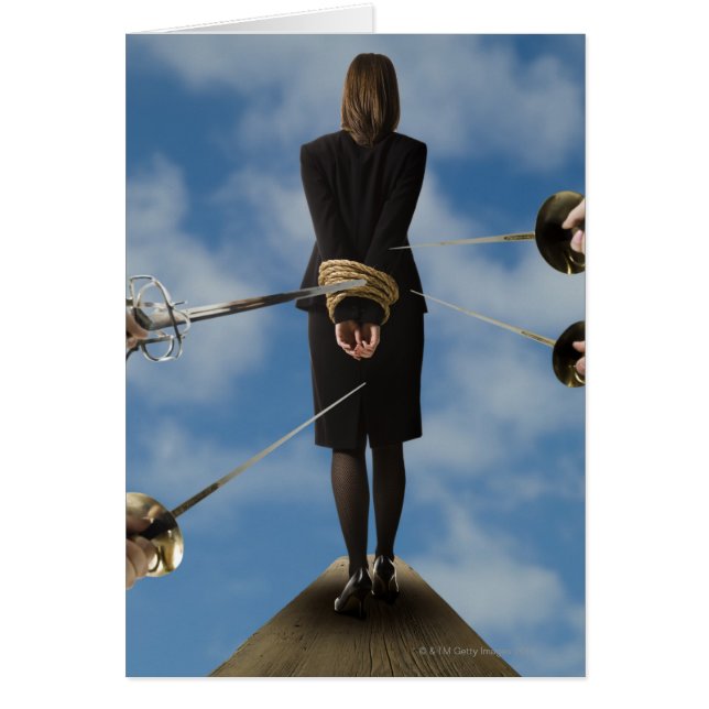 homme d'affaires marchant sur la planche (Devant)