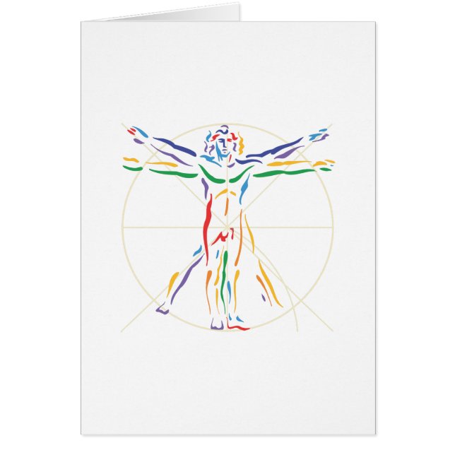 Homme d'anatomie de DaVinci dans des couleurs de (Devant)