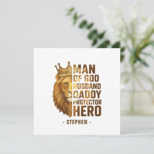 Homme de Dieu Lion Couronne Design - Mari, papa