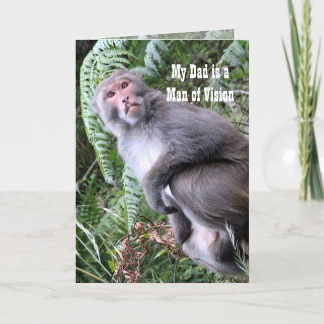 Homme de Vision l Funny Carte de Singe pour Père/L (Devant)
