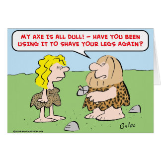 homme des cavernes, femme, hache, rasage, jambes