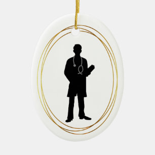 Homme Docteur Silhouette Ornement de Noël