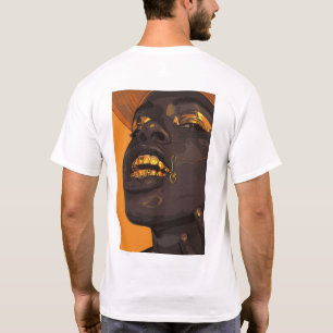 Homme en ébène élégant avec T-shirt décorations