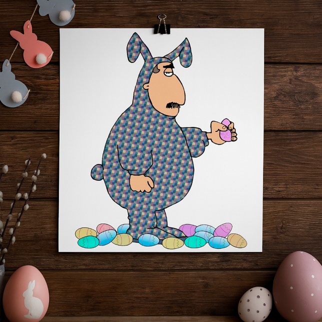 Homme en lapin de Pâques affiche (Créateur téléchargé)