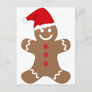 Homme en pain d'épices carte postale Père Noël ren