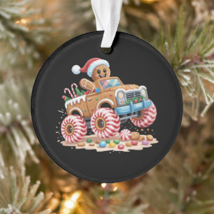 Homme en pain d'épices de camion monstre Noël cuis