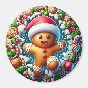 Homme en pain d'épices Magnet de Noël