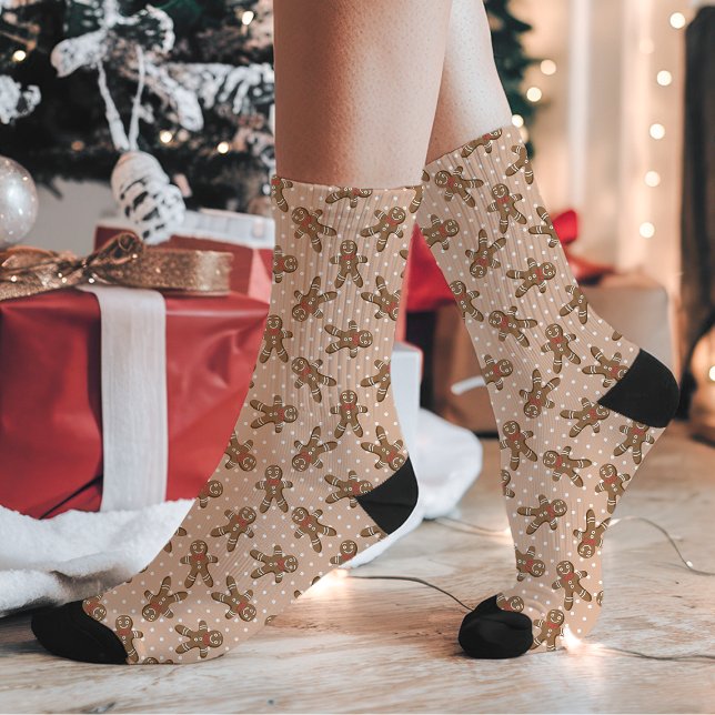 Homme en pain d'épices marron Noël pois (Créateur téléchargé)