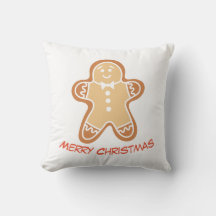 Homme en pain d'épices Noël Coussin de jet