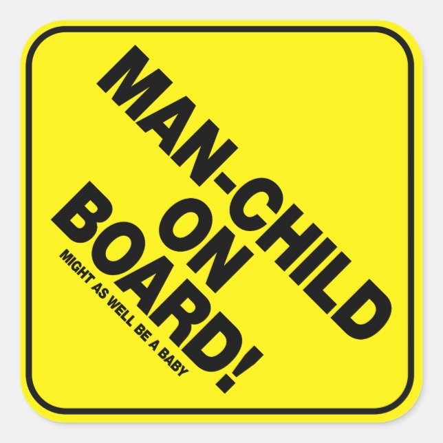 Homme-Enfant À Bord ! Sticker d'avertissement du v (Devant)