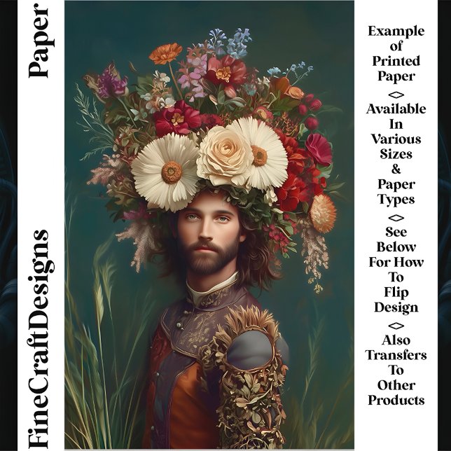 Homme, Fleurs Coiffe / Couronne CP6 Papier de Créa (Créateur téléchargé)