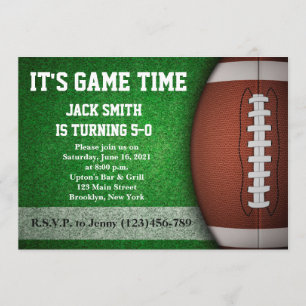 Homme Football Custom Anniversaire Invitation