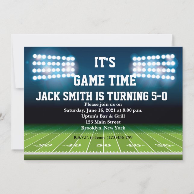 Homme Football Custom Anniversaire Invitation (Devant)