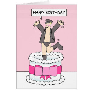 Homme gai de joyeux anniversaire sautant d'un