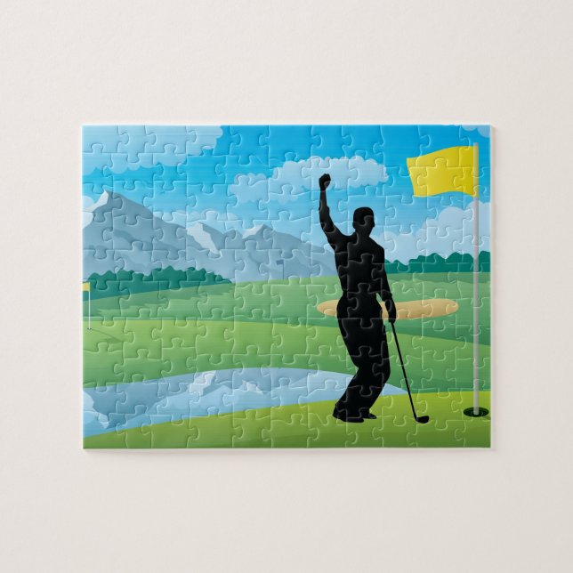 Homme Golfer Design Jigsaw Puzzle Puzzle (Horizontal)