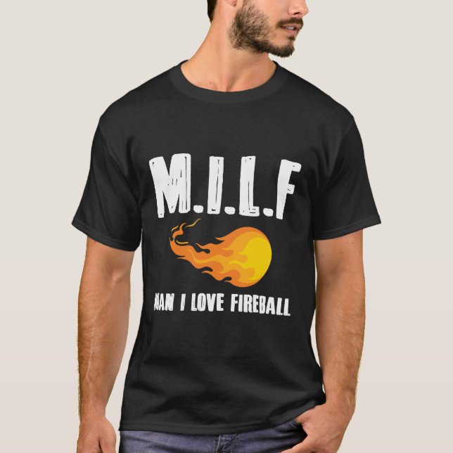 Homme I Love Fireball T-Shirt Cadeau Tee (Devant)