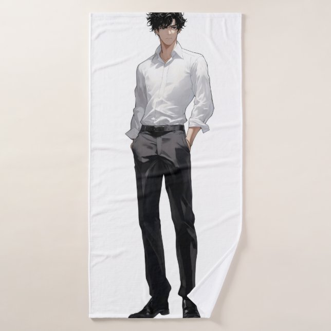 Homme Ikemen d'anime (Serviette de bain)