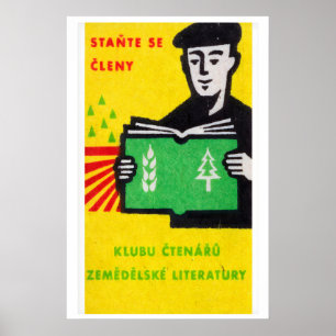 Homme lisant un livre - Impression boîte d'allumet