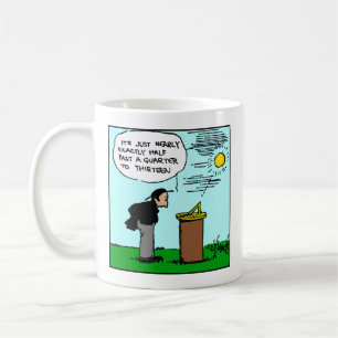 Homme lisant une tasse de cadran solaire (art de