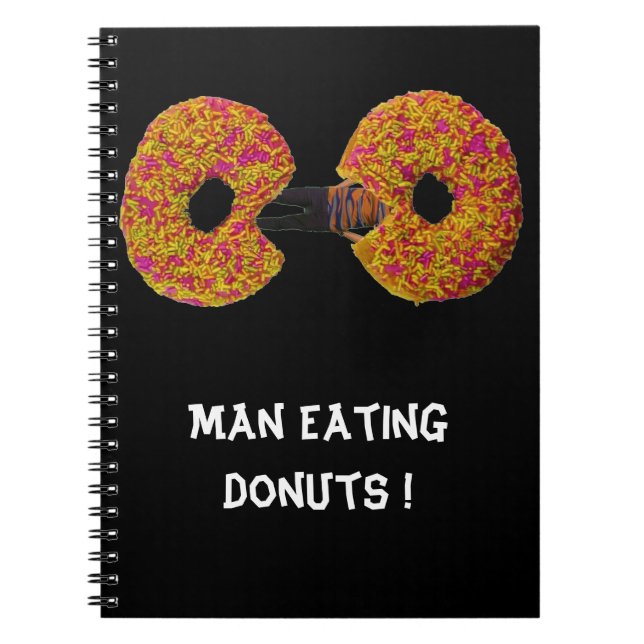 Homme mangeant des donuts !  Cahier (Devant)