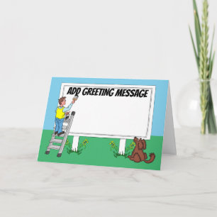 Homme peignant un panneau d'affichage Carte