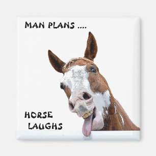 Homme Plans Cheval Rire Magnet