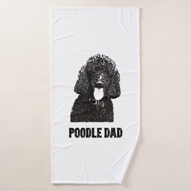 Homme Poodle Papa - Standard Poodle Papa (Serviette de bain)