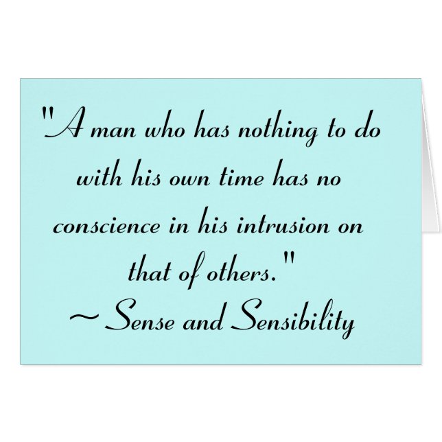 Homme sans temps Jane Austen Citation (Devant Horizontal)