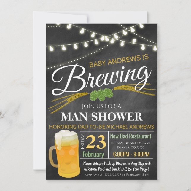 Homme Shower Baby Invitation (Devant)