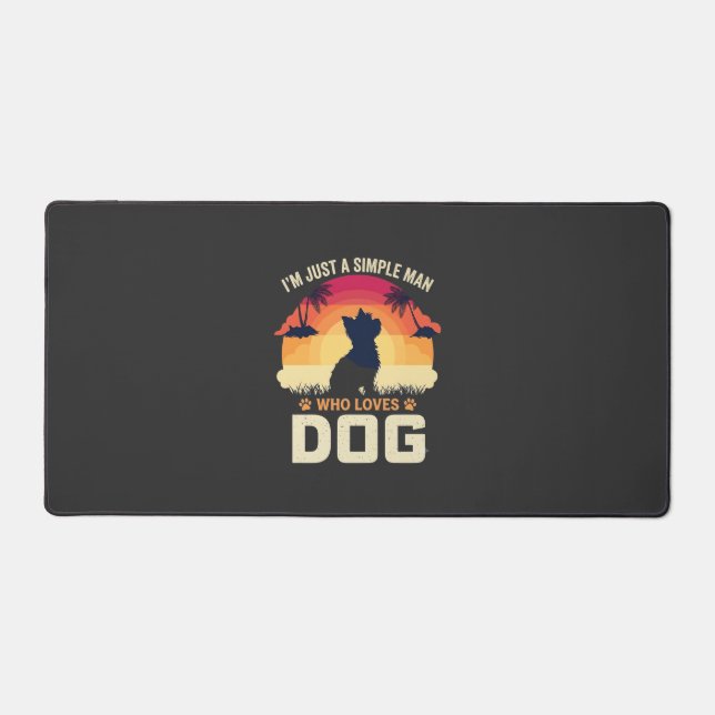 Homme Simple Qui Aime Silhouette De Chien Coucher  (Recto)