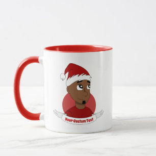 Homme souriant Caricature de Noël Mug