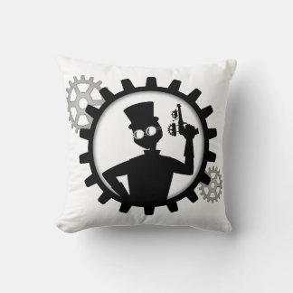 Homme Steampunk tenant un pistolet dans le Coussin