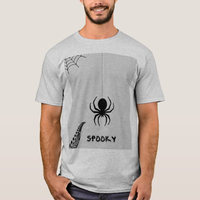 homme t-shirt moitié design araignée (Devant)