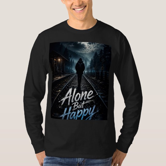 homme t-shirt seul mais conception manche longue h (Devant)