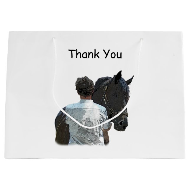 Homme tenant Cheval Léger Sac cadeau (Devant)