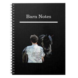 Homme tenant le cheval Carnet de la spirale noire