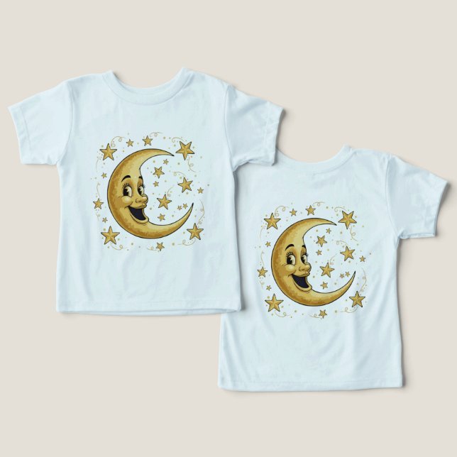 Homme Vintage Fantaisiste dans la Lune | Céleste D (Design Recto & Verso)