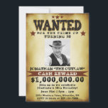 Hommes 50e anniversaire Cowboy Invitation de l'aff<br><div class="desc">Amusant 50ème anniversaire western thème cowboy voulait des invitations à poster. Ajoutez votre photo et customisez le texte.</div>
