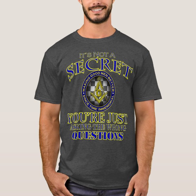 Hommes ASK12B1 Masonic Tshirt Gold Trim (Devant)