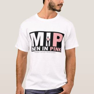 Hommes dans des T-shirts roses de conscience de