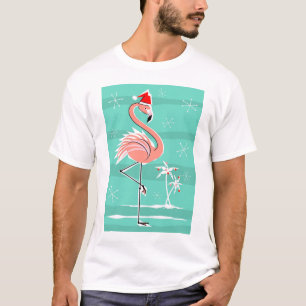 Hommes de T-shirt de rayure de Flamant rose de