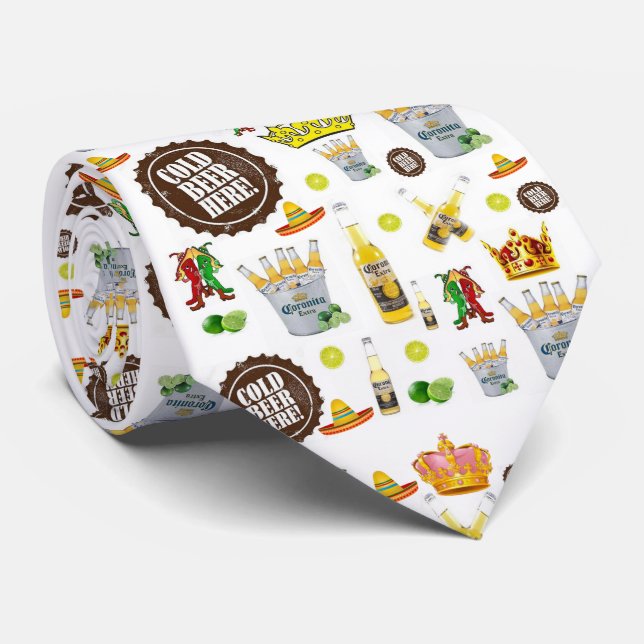 Hommes Designer Cravates Corona Beer (Roulé)