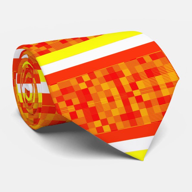 Hommes Designer Cravates Orange Jaune (Roulé)