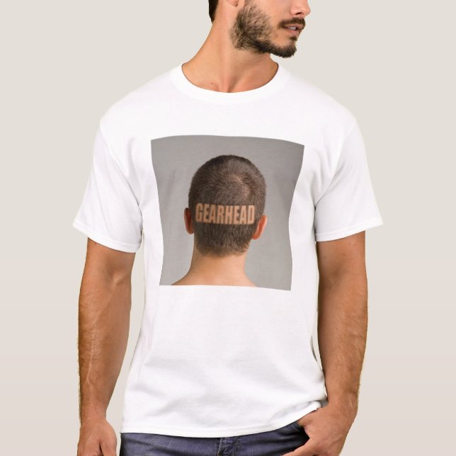 Hommes Drôle T-Shirt Tête D'Écouteur Tête Rasée (Devant)