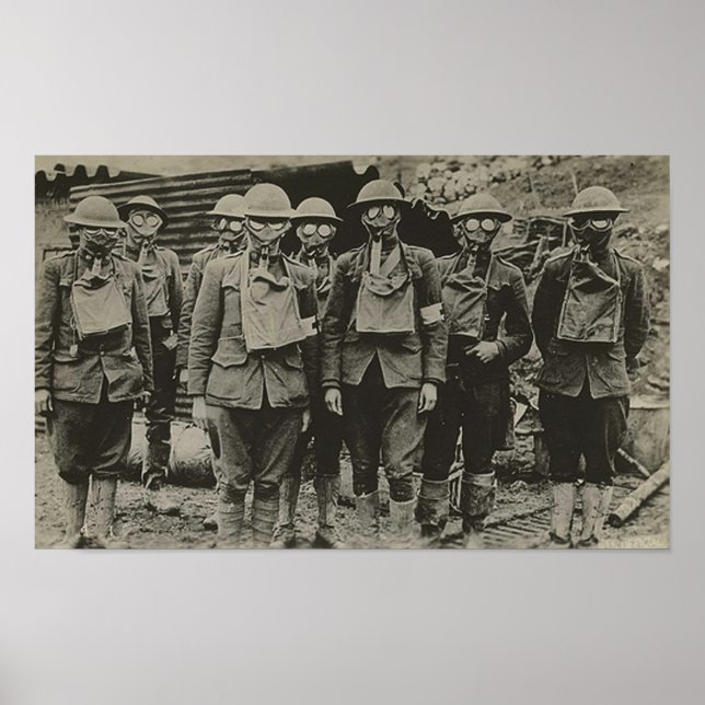Hommes en Masque à gaz Impression WWI (Devant)