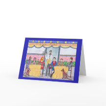 Hommes, femmes, chiens flirtant, carte de voeux de