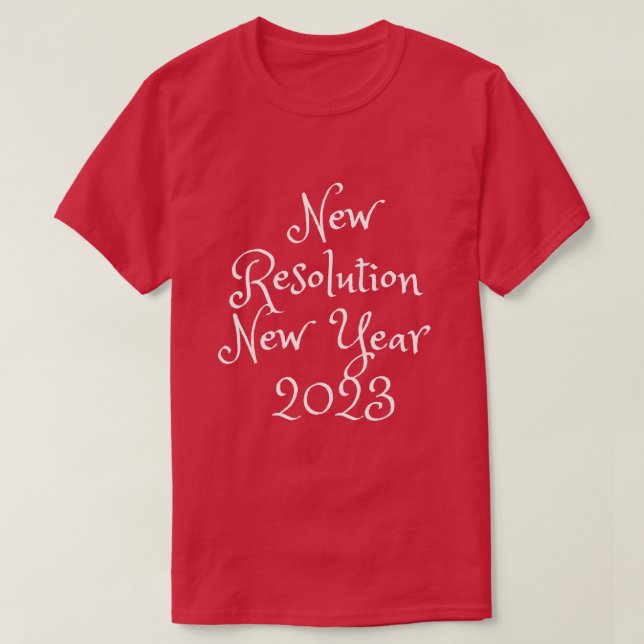 Hommes femmes rouge 2023 résolution t-shirt (Design devant)